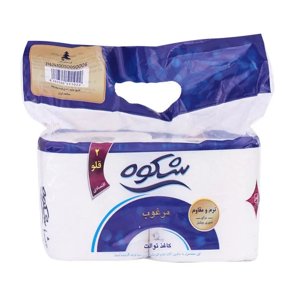 دستمال توالت 2 قلو شکوه